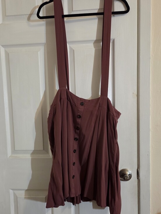 torrid Dresses & Skirts - torrid Mauve Button-Front Suspender Mini Dress